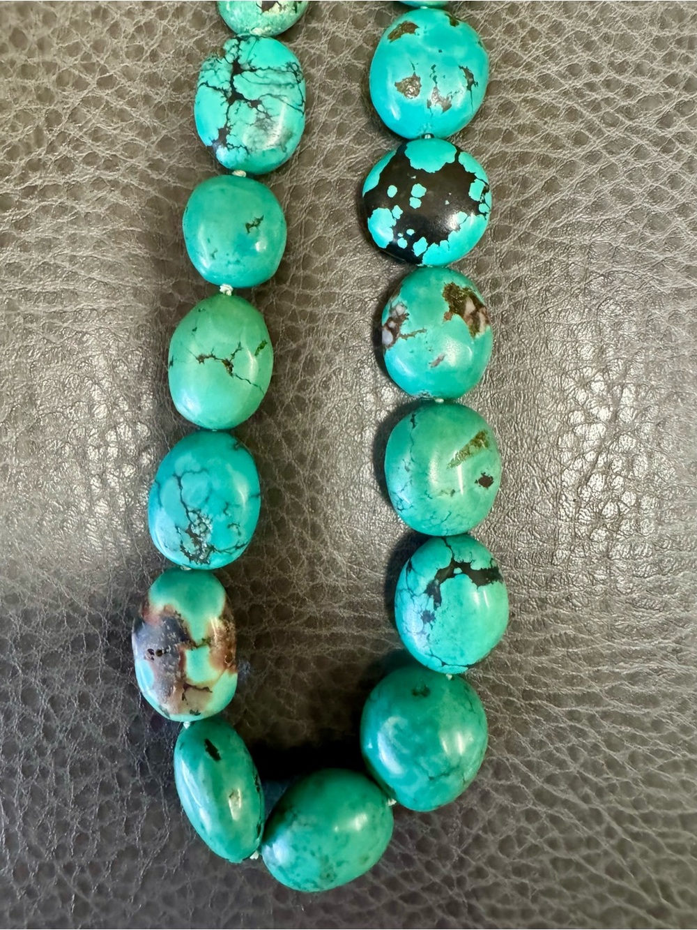 Turquoise Bead Necklace - Vibrant Blue-Green Statement - Picture 9 of 9